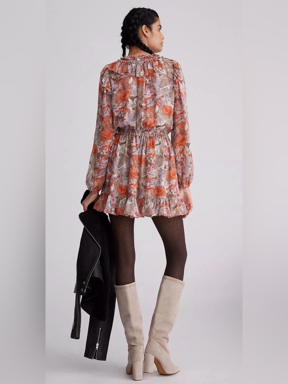 Anthropologie Current Air NWT Ruffle Layered Mini Dress size XL - Picture 3 of 6